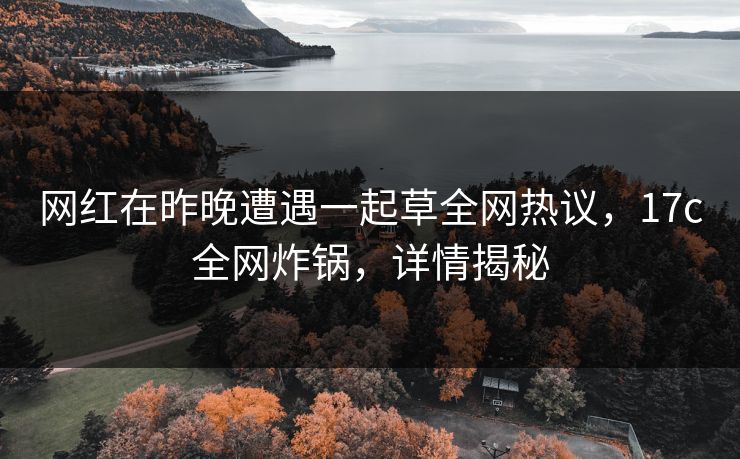 网红在昨晚遭遇一起草全网热议，17c全网炸锅，详情揭秘